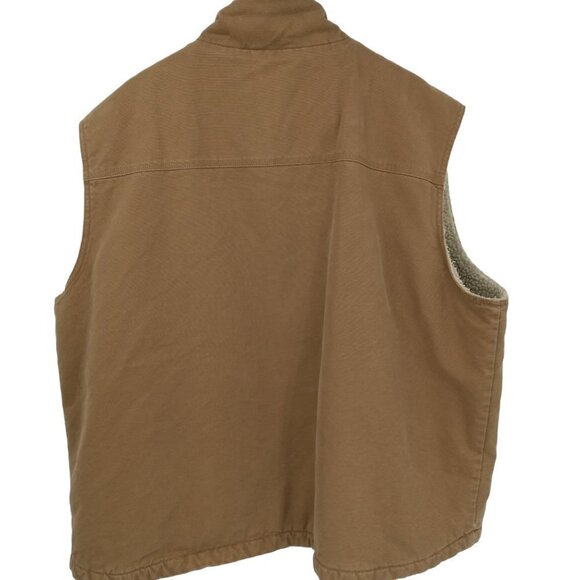 Guide Series Workwear Sherpa Canvas Chore Zipper Vest Size 3XL Tan Pockets - Picture 4 of 12